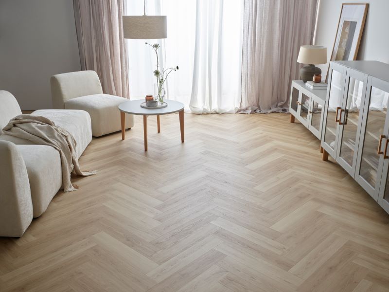 Oak Michigan Rega Herringbone Vinyl Flooring