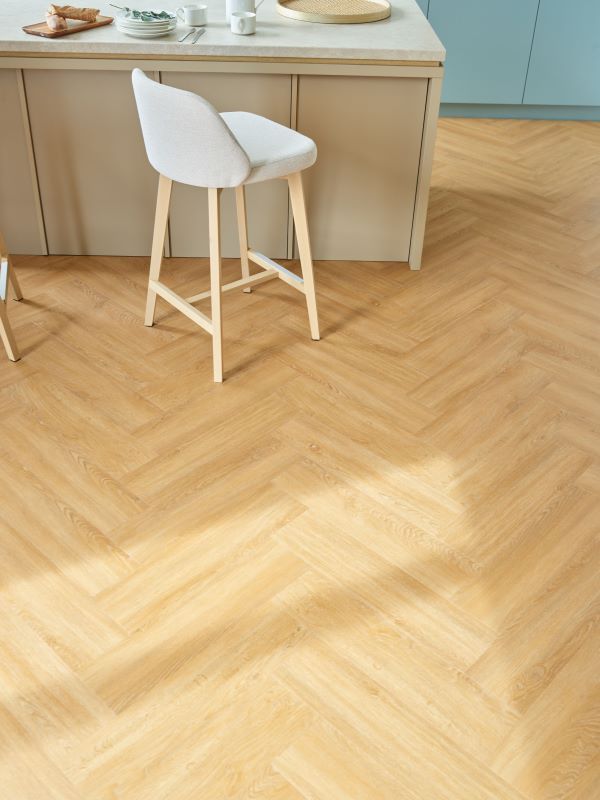 Oak Utah Rega Herringbone Vinyl Flooring
