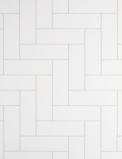 White London Tile Herringbone PVC meter wide panel