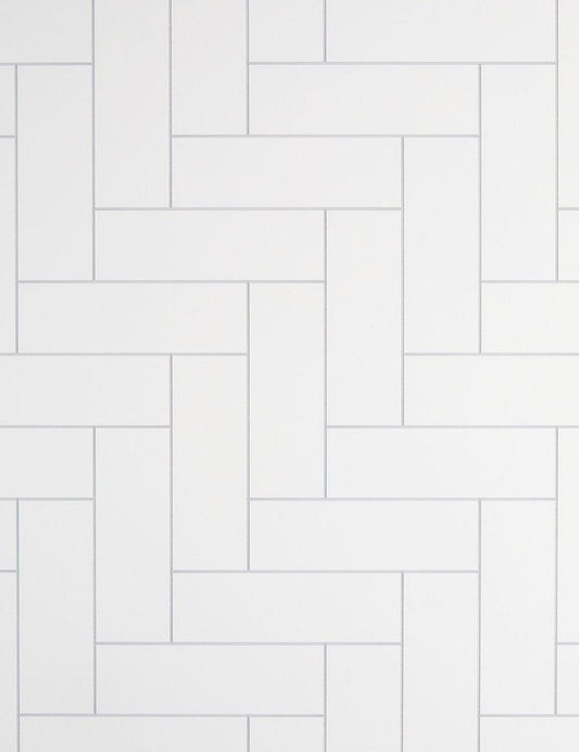 White London Tile Herringbone PVC meter wide panel
