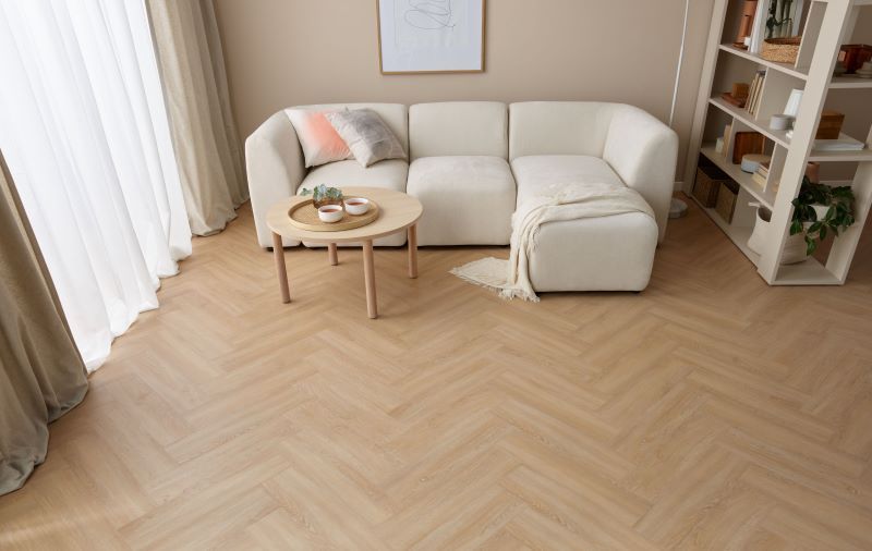 Oak Kansas Rega Herringbone Vinyl Flooring